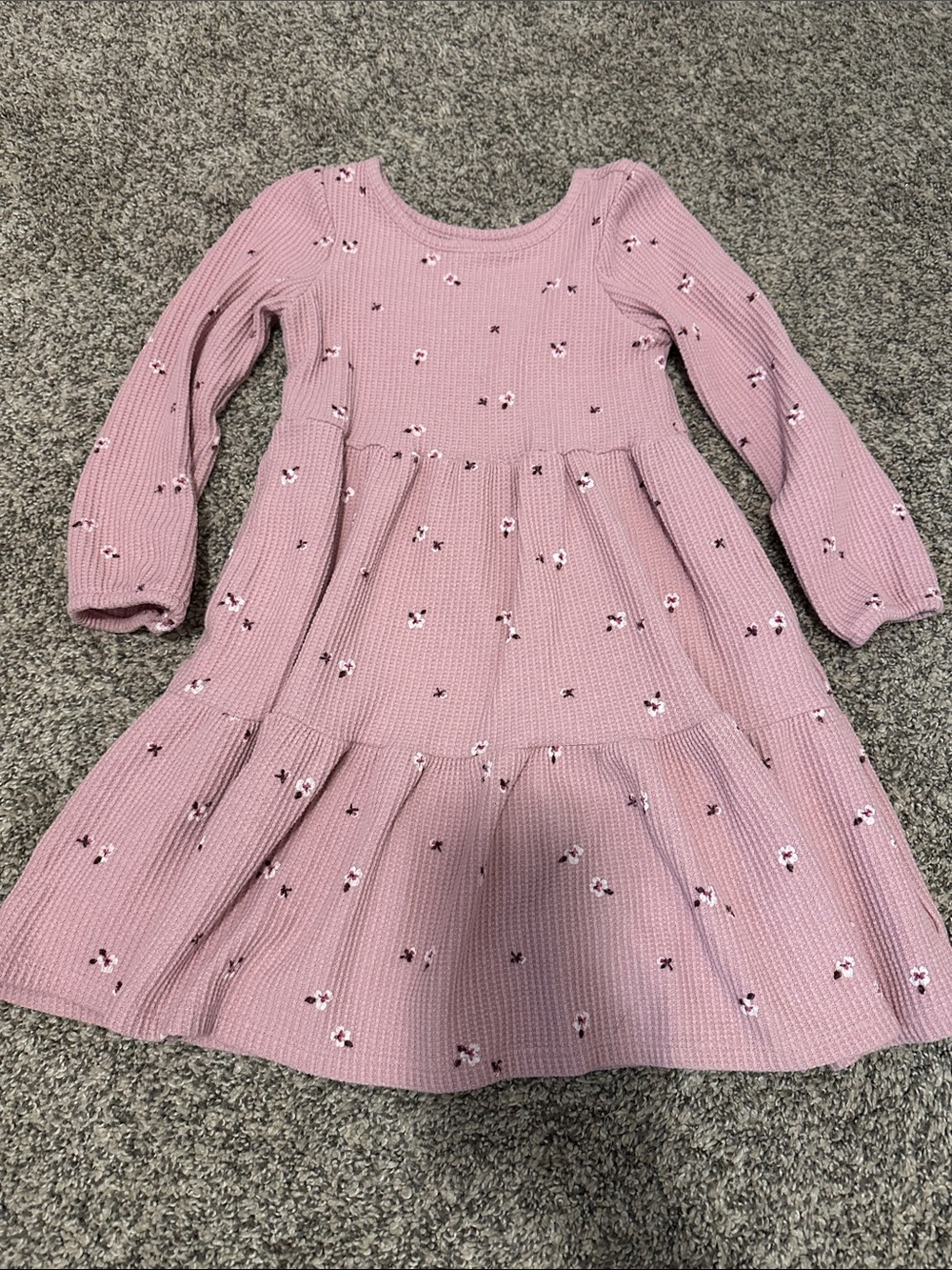Cat & Jack Dusty Pink Floral Knit Tiered Dress